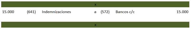 contabilización de indemnización
